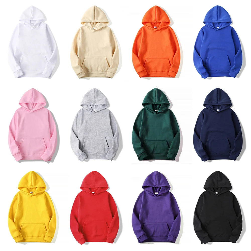 Plain Pullover Fleece Hoodies