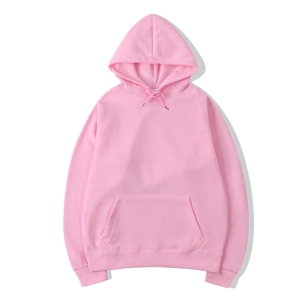 Plain Pullover Fleece Hoodie