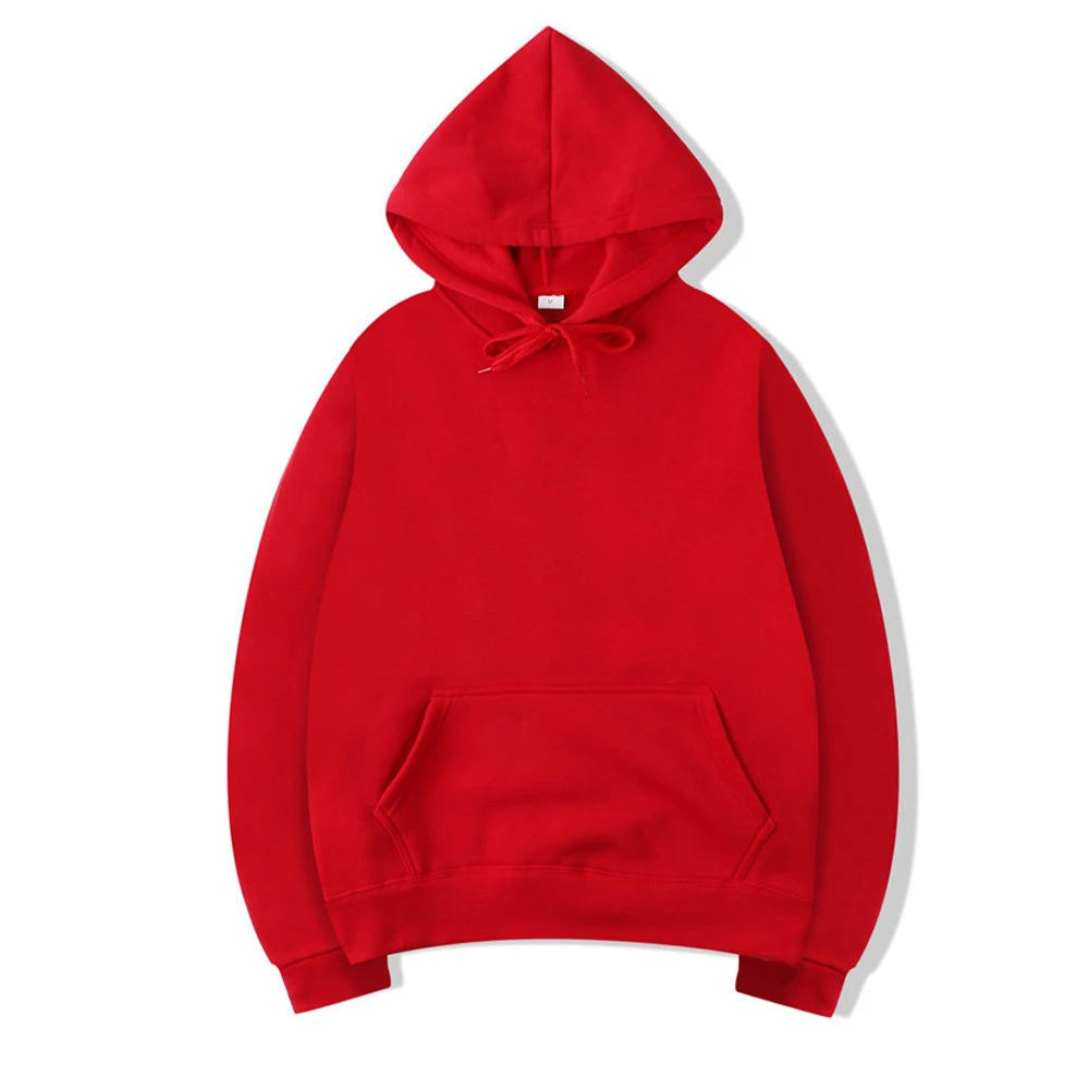 Plain Pullover Fleece Hoodie