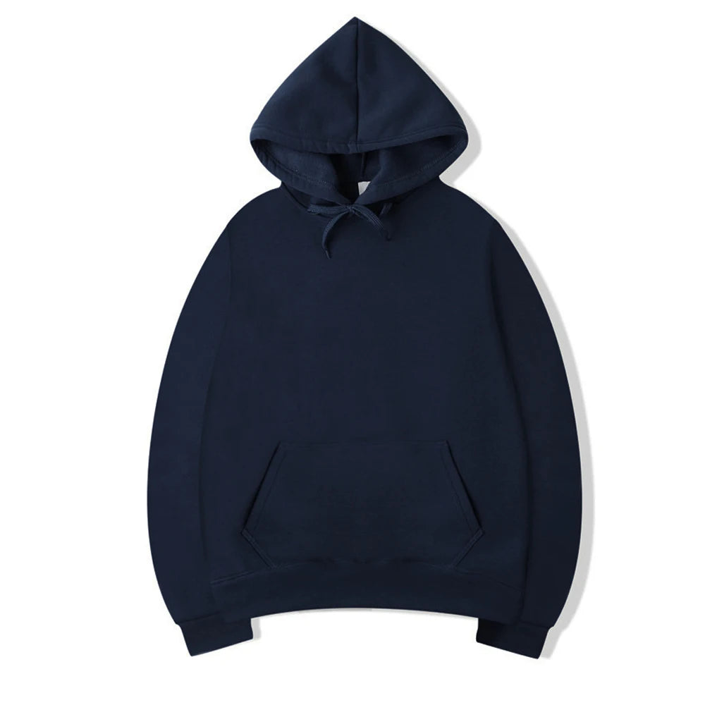 Plain Pullover Fleece Hoodie