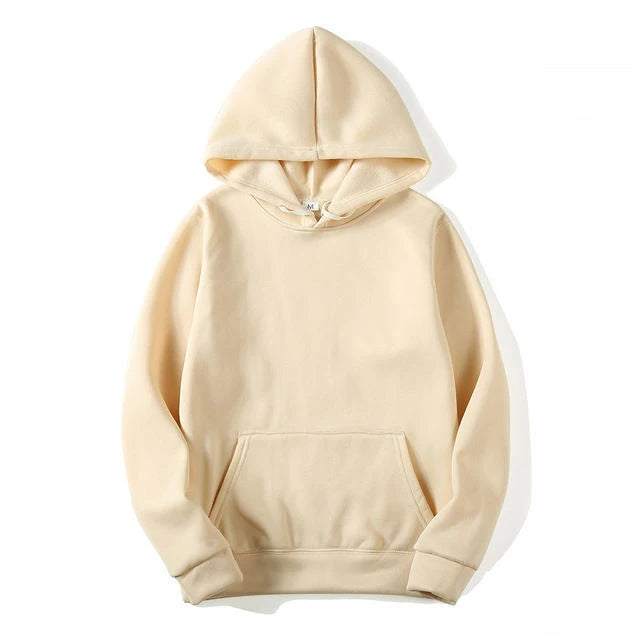 Plain Pullover Fleece Hoodie