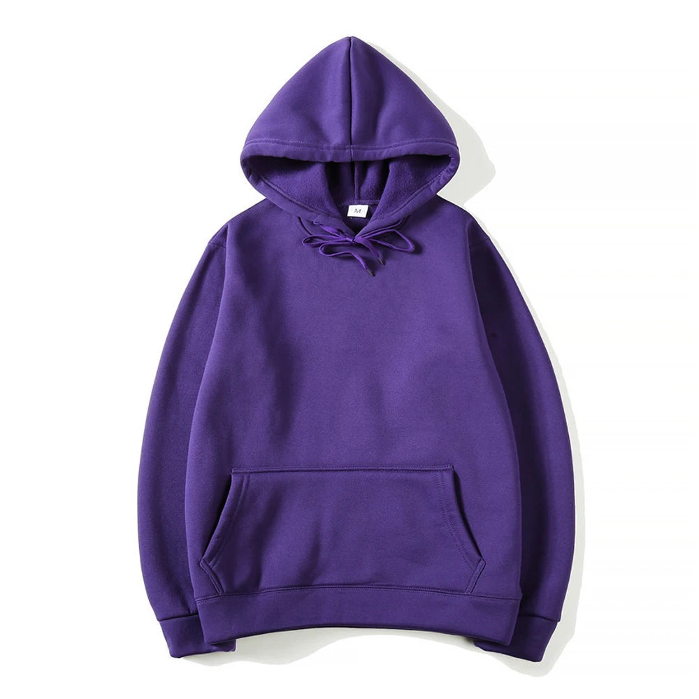Plain Pullover Fleece Hoodie