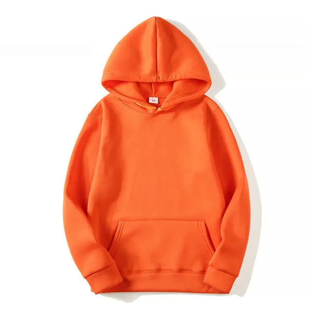 Plain Pullover Fleece Hoodie