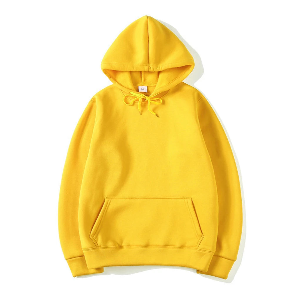 Plain Pullover Fleece Hoodie